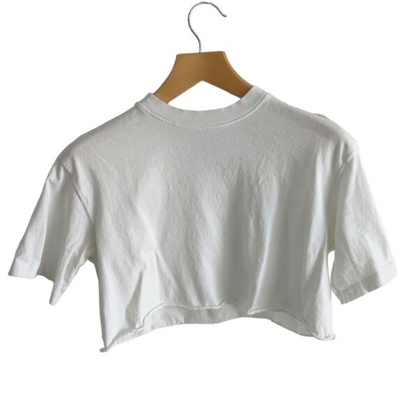 Topshop White Washed Crop T-Shirt - Picture 2 of 4
